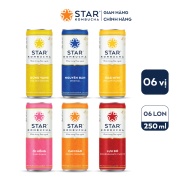 Lốc 6 lon trà STAR KOMBUCHA mix vị (250ml lon) - Trà lên men vi sinh chứa probiotics giúp bảo vệ sức khoẻ, thanh lọc toàn diện, tăng đề kháng dùng cho mọi lứa tuổi, Chứng Nhận FDA tiêu chuẩn Mỹ thumbnail