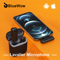 BlueWow Micro Cài Áo Không Dây J11 Mic Cài Áo Giảm Tiếng Ồn Phỏng Vấn Trực Tiếp Ghi Âm Điện Thoại Di Động Cho iPhone Type C Kèm Hộp Sạc thumbnail