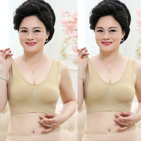 2 piece in middle-aged and old bra cotton vest mother female middle-aged women without rims plus-size underwear bra 9