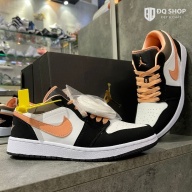 Giày thể thao Jordan cổ thấp cam nâu, giày sneaker JD1 low nâu viền cam nam nữ mới đầy đủ bill box thumbnail