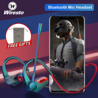 Wiresto Wireless Gaming Earphones Bluetooth V5.1 Earbuds Headphones Sport Headset HD Stereo No Latency Sweatproof Noise Cancelling with Detachable Mic for Gamer Pad Phone PUBG MBLL thumbnail