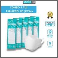 [TÚI-5 CÁI] COMBO 5 TÚI Khẩu trang y tế cao cấp kháng khuẩn 3 lớp Famapro 4D thumbnail