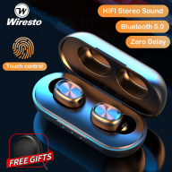 Wiresto tai nge bluetooth không dây True Wireless Earbuds Mini Bluetooth Earphone Stereo Headphone Binaural Call Touch Control Sport Earpiece Small Invisible Headset with Microphone Free Case Box Charging Case thumbnail