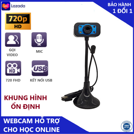 Camera máy tính, Webcam Livestream hỗ trợ học online cho bé - Chân cao, hỗ trợ đèn Led, micro hút tiếng không bị rè, chất lượng hình ảnh full HD 1080p. 1