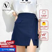 Chân váy chữ A vạt chéo phối túi giả Vien Tran V62R18T003 (Nhiều màu)