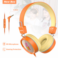 New Bee KH20 Tai nghe có dây cho trẻ em Màu sắc tai nghe chụp qua tai Âm thanh nổi Tích hợp micrô An toàn Âm lượng 85dB Giới hạn cho trẻ em Học trực tuyến Wired Headphone for Kids thumbnail