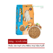 [HCM]Thức ăn hạt cho Mèo mọi lứa tuổi Minino Yum gói 350g - Vị Hải Sản Cá Hồi - [Nông Trại Thú Cưng]
