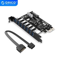 ORICO SuperSpeed USB 3.0 7 Cổng Thẻ PCI-E Express, Với Đầu Nối Nguồn SATA 15 Chân Chipset PCIE Adapt VL805 Và VL812 (PVU3-7U-V1) thumbnail