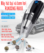 Máy hút bụi kiêm bơm lốp Rundong R6055, máy hút bụi 4 trong 1 hút bụi, bơm hơi, đo áp suất và đèn led-RUNDONG