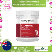 Viên Uống Healthy Care Vitamin E 500IU 200 viên Hỗ trợ bổ sung vitamin E tự nhiên cho cơ thể, chống lão hóa, cải thiện các vết thâm, nám, cho da sáng mịn màng, giúp tóc chắc khỏe
