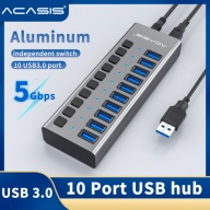 Acasis Bộ Hub USB 3.0 tốc độ cao 5Gbps 10 cổng + bộ đổi nguồn cho máy tính xách tay PC - INTL thumbnail
