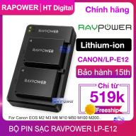 Bộ 2 Pin LP-E12 + Sạc Đôi RAVPower RP-BC029 LP-E12 Cho Canon EOS M10, EOS M6, EOS M50, EOS M100, EOS M200, EOS 100D, EOS 200D, EOS 250D (Hàng Chính Hãng) thumbnail