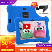 Pritom 7 inchs K7 Kids Cartoon Tablet,galaxy tab,Quad Core Android 9.0,16GB ROM, WiFi,Dual Camera, Educationl,Games,Parental Control,Kids Software Pre-Installed kindle tablet gifts for kids