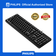 Bàn phím chơi game không tiếng động Philips K214 (SPK6214) có dây USB thiết kế đơn giản nhỏ gọn cho văn phòng tại nhà - INTL thumbnail
