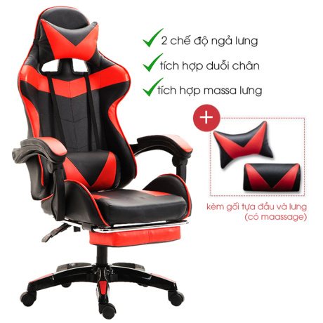 Ghế ngồi game thủ ghế gaming cao cấp ghế xoay văn phòng ghế chơi game massage ngả lưng duỗi chân 4