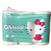 Lốc 6 cuộn giấy vệ sinh Chikool Mèo Kitty 900g lõi nhỏ