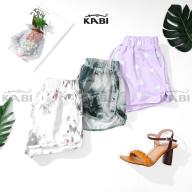 Quần đùi nữ KABI quần short thun cotton mặc nhà mặc ngủ hoa văn có túi thoáng mát dễ thương thumbnail