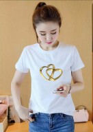 Áo thun nữ Hàn Quốc in hình Nhẫn Đôi dễ thương vải dày mịn mát thumbnail