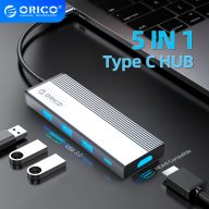 ORICO HUB USB C Bộ Chuyển Đổi RJ45 Loại C Sang HDMI Tương Thích, Bộ Chia Dock PD 5 Trong 1 USB C Sang USB 3.0 100W Dành Cho MacBook Pro Phụ Kiện thumbnail