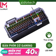 Bàn phím cơ gaming RGB SIDOTECH K100 dòng bàn phím máy tính chơi game chính hãng trục cơ học 104 phím có kê tay chống mỏi, không phải giả cơ có núm xoay đa phương tiện công thái học điều chỉnh tốc độ gõ - Hàng Chính Hãng thumbnail