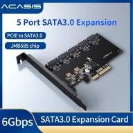 ACASIS PCIe Expansion SATA Card to 5 Ports,6 Gbps SATA 3.0 PCIe Card,PCIe to SATA Controller Expansion Card,SATA 3.0 soft Raid,Can be Used as System Boot Disk,Support SSD HDD Hard Disk, JMB585 Chip thumbnail