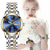 LIGE 2022 Đồng Hồ Nữ đơn giản thời trang thể thao Dây đeo bằng thép chống nước Vòng đeo tay Phụ nữ Lịch Đồng hồ nữ + Hộp thumbnail