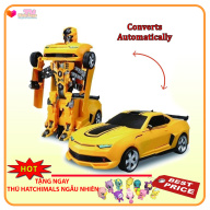 Đồ chơi Robot biến hình thành xe hơi Sports car Transforming màu vàng có nhạc đèn thumbnail