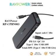 Pin dự phòng RAVPower 15000mAh - 30w PD3.0 18w - USB 12w RP-CPBN003 cho iPhone iPad IP 6 7 8 Plus 10 11 12 Pro max x xs thumbnail