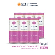 Lốc 6 lon thức uống lên men STAR KOMBUCHA Chanh Dây Pure Passionfruit (250ml lon) thumbnail