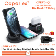 Đế Sạc Nhanh Không Dây 6 in 1 , 10W CAPARIES CPRV04-Qi , Wireless Quick Charge, chuẩn Qi Apple cho Iphone, Samsung, Vivo, Oppo, Xioami, Huawei, Vsmart - Chính Hãng thumbnail