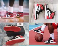Gìay thể thao tổng hợp mẫu jordan 1 đỏ đen thấp , cao siêu đẹp thích hợp đi học đi chơi giày nhóm thumbnail