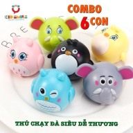 COMBO 6 CON, bộ sưu tập động vật chạy đà siêu dễ thương chất liệu nhựa ABS cao cấp cho bé từ 6 tháng tuổi trở lên vui chơi thư giãn thumbnail