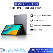 CHUWI Official Hipad Plus Android 11 Tablet 11 Inch 2K IPS Full Screen 2176 1600 Resolution MT8183V A Octa Core 2.0 GHz LPDDR4 4GB+128GB 13MP Rear Camera Ultra Thin Body Dual Brand Wifi 7300MAH Battery Type-C 1 Year Warranty