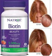 Viên ngậm kích mọc giảm rụng tóc Natrol Biotin 5000mcg hộp 250 viên vị dâu của Mỹ thumbnail