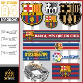 Sticker Bóng Đá FC BARCELONA Dán Tem Xe, Dán Nón, Điện Thoại, Laptop - Hình Dán Chất Liệu Chống Thấm Nước, Bền Màu