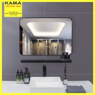 Gương Soi Phòng Tắm Treo Tường Vuông 50x70cm KAMA GS03, Bộ Gương Soi Mặt Nhà Tắm Và Kệ Để Đồ Trang Điểm Phong Cách Bắc Âu Tối Giản Mới thumbnail