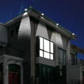 2-Pcs Đèn Ngủ Gắn Máng Xối LED Tự Động Chạy Bằng Năng Lượng Mặt Trời, Roof Ngoài Trời Sân