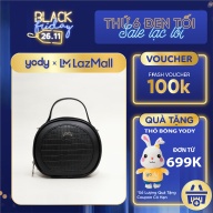 Túi xách tròn nữ YODY màu đen chất liệu da cao cấp đế nạm đinh, khóa đồng TUN4003 thumbnail
