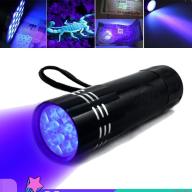 Black Mini Nhôm UV Tia Cực Tím 9 Đèn Pin LED Đèn Chiếu Sáng thumbnail