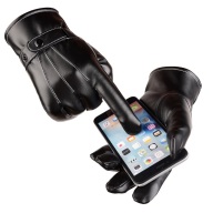 Găng tay nam da giữ ấm mùa đông chống nước cảm ứng điện thoại mẫu MỚI 2021 lót lông cực ấm DL01 thumbnail