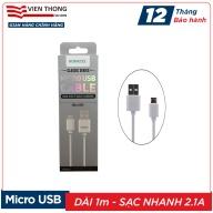 Cáp sạc micro USB Romoss CB05 sạc nhanh 2.1A bản tròn dài 1m - Hãng phân phối chính thức thumbnail