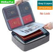 HIKAYA Document Bag with Lock, Water-Resistant File, Document Organizer and Travel Safe Bag, Multi-Layer Portable Filing Storage for Important Files, Passport, Certificates, Box Holder for Documents