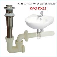 Xả lavabo Inox Kace, bộ xả nhấn chậu rửa mặt, xả lavabo cho chậu sứ KAG-KX22 thumbnail
