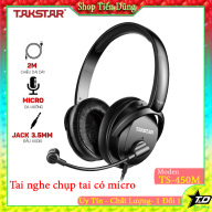 Tai nghe chụp tai Takstar TS-450M có míc dòng dây có độ dài 2m kiểm âm tốt thumbnail