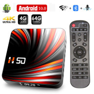 Hộp Tv Android H50, Bộ Tv Thông Minh Android 10 4Gb 32Gb 64Gb 4K H.265 Bộ Tv Thông Minh Bluetooth Wifi 2.4G 5Ghz Video 3D Top Box thumbnail