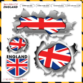 Tem Xe Cờ Anh Dán Mọi Loại Xe Máy, Xe Điện, Thiết Bị Công Nghệ - Tem Logo England Cao Cấp Chống Nước, Bền Màu, Dễ Dùng - Azdecal