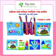 Sách vải song ngữ combo 6 cuốn cho bé sơ sinh 0 1 2 3 tuổi, đồ chơi thông minh montessori giáo dục sớm cho trẻ TOPKIDS thumbnail