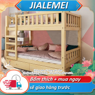 Giường tầng gỗ mộc giường đôi cao thấp trẻ em người lớn căn hộ nhỏ, ký túc xá, phòng trọ thumbnail
