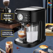 máy pha cafe Hibrew H8A tự động đánh sữa pha Cappuccino hay Latte, áp suất 19 bar mạnh mẽ, kiểm soát nhiệt NTC chuẩn xác, hàng chính hãng