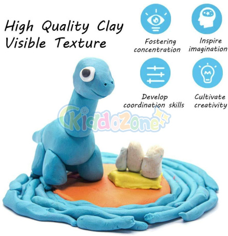 KiddoZone 24 36 Colors Air Dry Clay Kit Polymer Clay Magic Modeling Clay Đất sét siêu nhẹ với các phụ kiện, dụng cụ, hộp lưu trữ và hướng dẫn cho trẻ em Thủ công tự làm 20g mỗi màu 4
